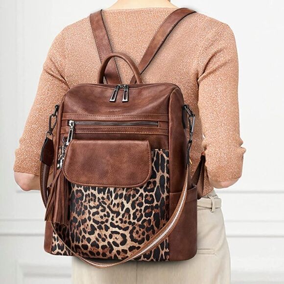 RESTOCKED Leopard Print Backpack  - Picture 2 of 5